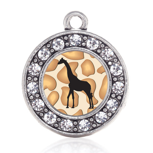 Giraffe Silhouette Circle Charm