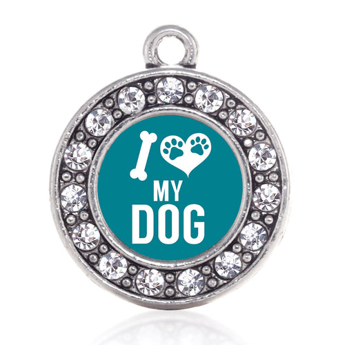 I Love My Dog Circle Charm