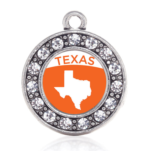 Texas Outline Circle Charm