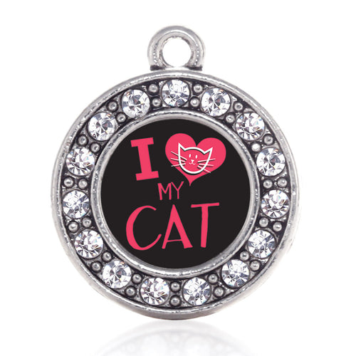 I Love My Cat Circle Charm