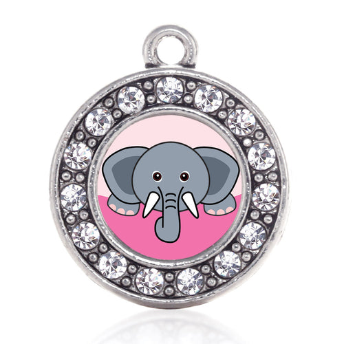 Peeking Elephant Circle Charm