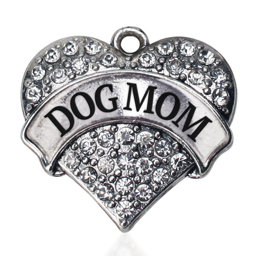 Dog Mom Pave Heart Charm