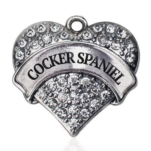 Cocker Spaniel Pave Heart Charm