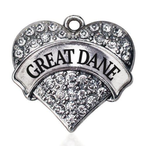 Great Dane Pave Heart Charm