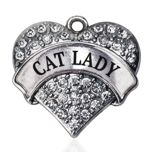 Cat Lady Pave Heart Charm