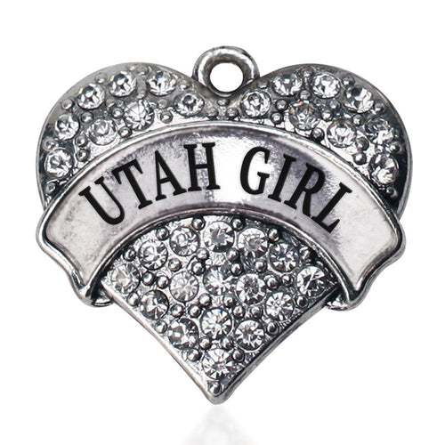 Utah Girl Pave Heart Charm