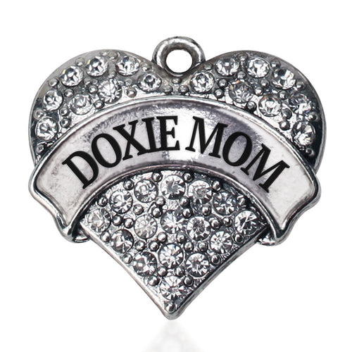 Doxie Mom Pave Heart Charm