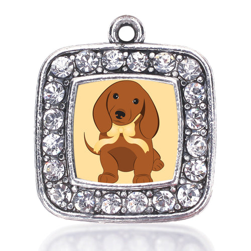 Cute Little Dachshund Square Charm