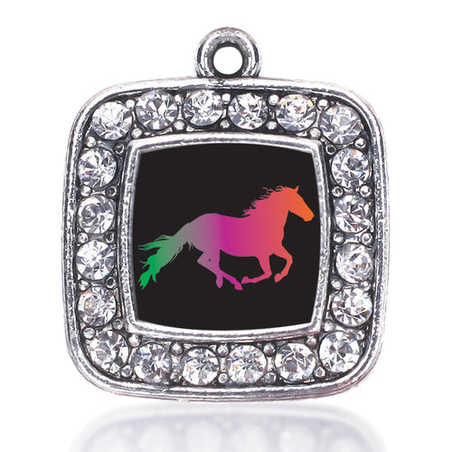 Horse Lovers Square Charm