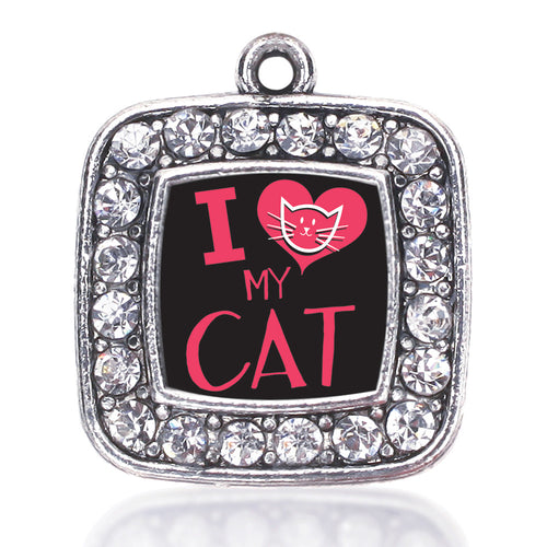 I Love My Cat Square Charm