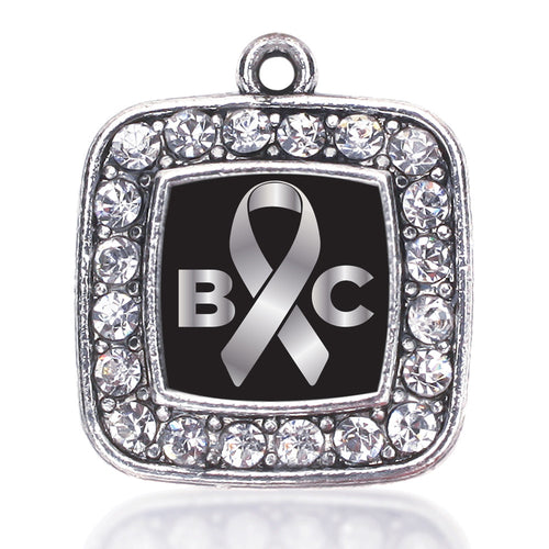 Brain Cancer Awareness and Support Square Charm