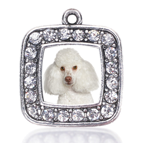 I Love My Poodle Square Charm