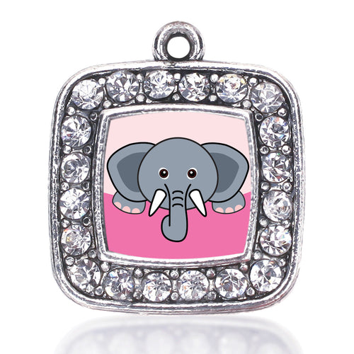 Peeking Elephant Square Charm