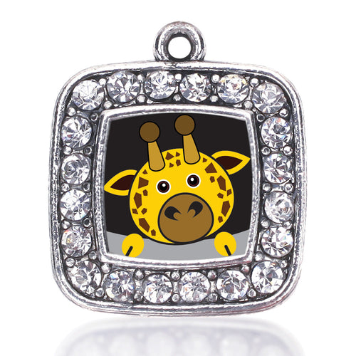 Peeking Giraffe Square Charm